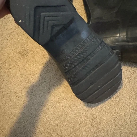 Hunter Original Tall Boots Matte Black w/ fleece liners SEE PHOTOS - Picture 9 of 11